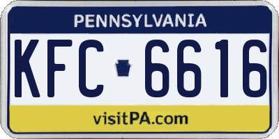 PA license plate KFC6616