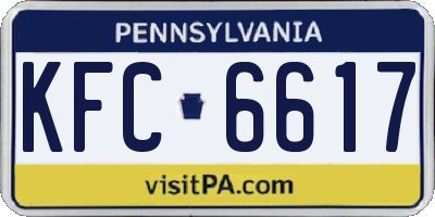PA license plate KFC6617