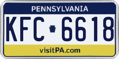 PA license plate KFC6618