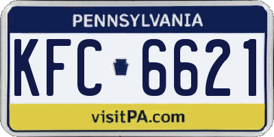 PA license plate KFC6621