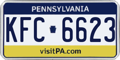 PA license plate KFC6623
