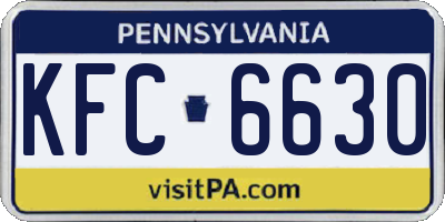 PA license plate KFC6630