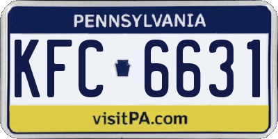 PA license plate KFC6631