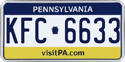 PA license plate KFC6633
