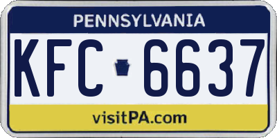PA license plate KFC6637