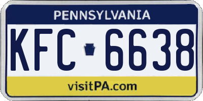 PA license plate KFC6638