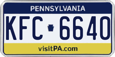 PA license plate KFC6640