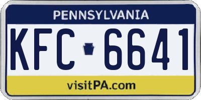 PA license plate KFC6641