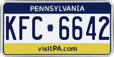 PA license plate KFC6642