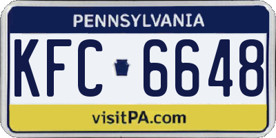 PA license plate KFC6648