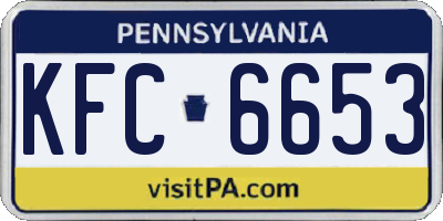 PA license plate KFC6653