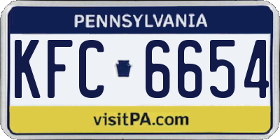 PA license plate KFC6654