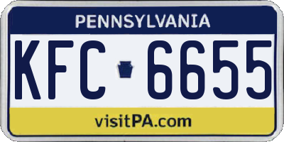 PA license plate KFC6655