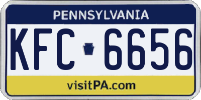 PA license plate KFC6656