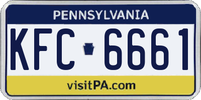 PA license plate KFC6661