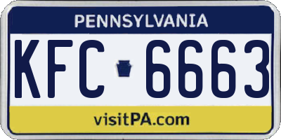 PA license plate KFC6663