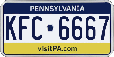 PA license plate KFC6667