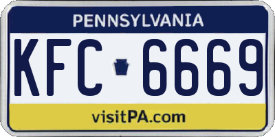 PA license plate KFC6669