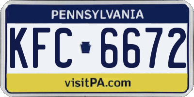 PA license plate KFC6672