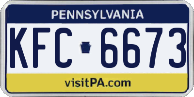 PA license plate KFC6673