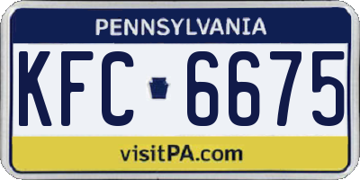 PA license plate KFC6675