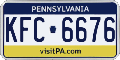 PA license plate KFC6676