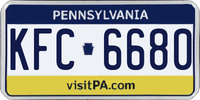 PA license plate KFC6680