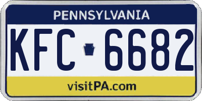 PA license plate KFC6682