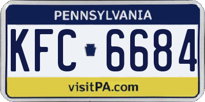 PA license plate KFC6684