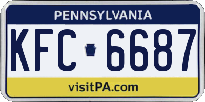 PA license plate KFC6687
