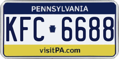 PA license plate KFC6688