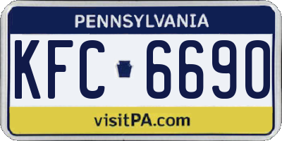 PA license plate KFC6690