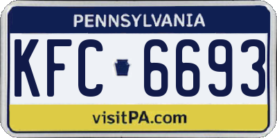 PA license plate KFC6693