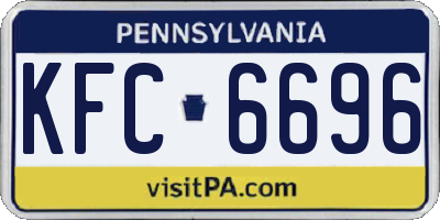 PA license plate KFC6696