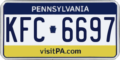 PA license plate KFC6697