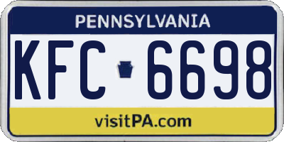 PA license plate KFC6698