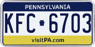 PA license plate KFC6703