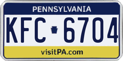PA license plate KFC6704