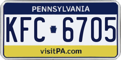 PA license plate KFC6705