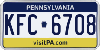 PA license plate KFC6708