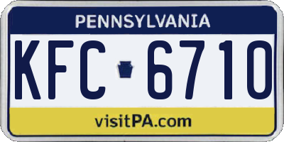 PA license plate KFC6710