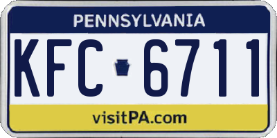PA license plate KFC6711