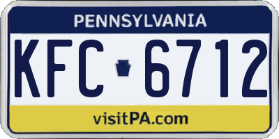 PA license plate KFC6712