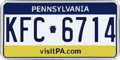 PA license plate KFC6714
