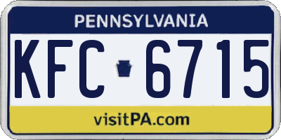 PA license plate KFC6715