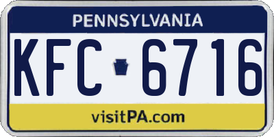 PA license plate KFC6716