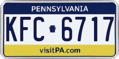 PA license plate KFC6717
