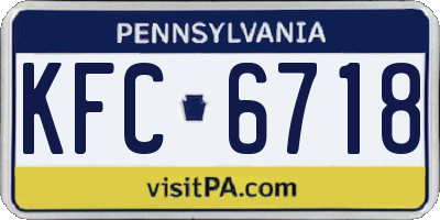 PA license plate KFC6718