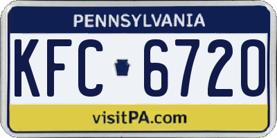 PA license plate KFC6720