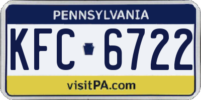 PA license plate KFC6722